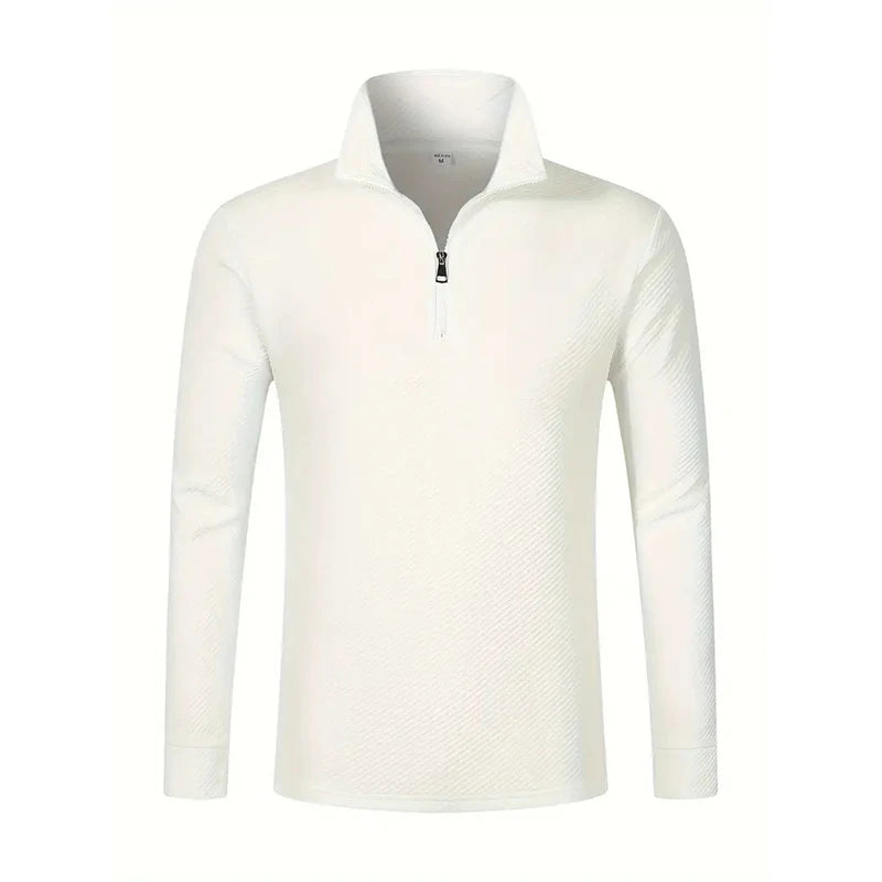 Men's Long Sleeve Zipper Polo Sweater