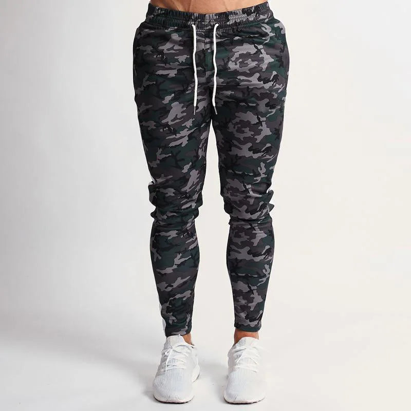 Men's Slim Fit Camo Joggers with Drawstring Waist – Stylish & Comfortable Activewear