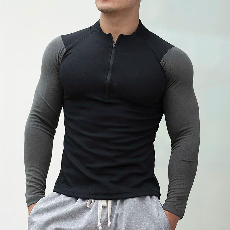 Men's Compression Athletic Long Sleeve Tight Sweatshirt
