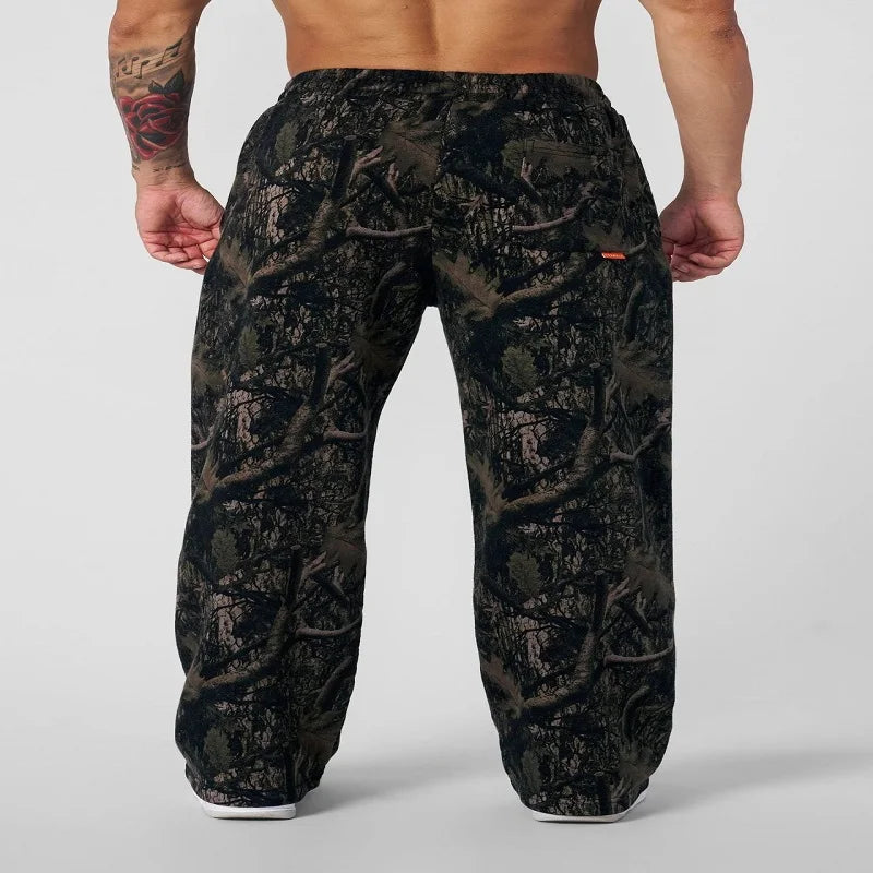 Men's Camouflage Print Loose Fit Wide Leg Pants
