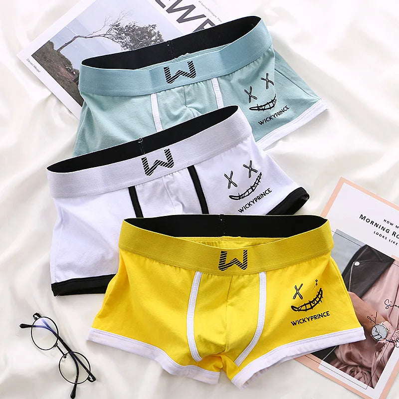 3-Pack Men's Cotton Boxer Shorts - Various Mixed Colors