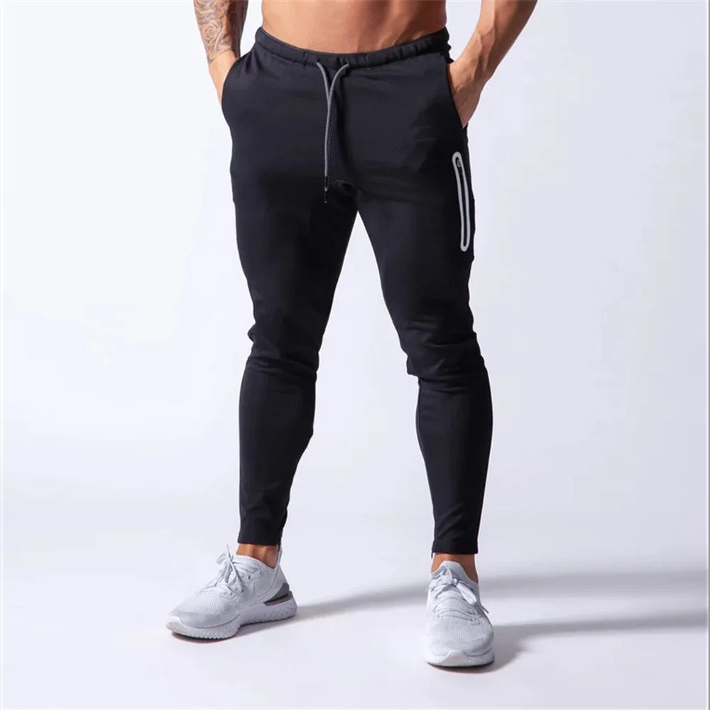 Men's Slim Fit Cotton Sweatpants with Elastic Drawstring Waist