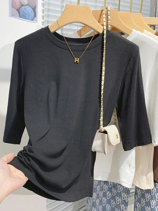 Women's Cotton Crew Neck T-Shirt – Soft & Comfortable Casual Tee