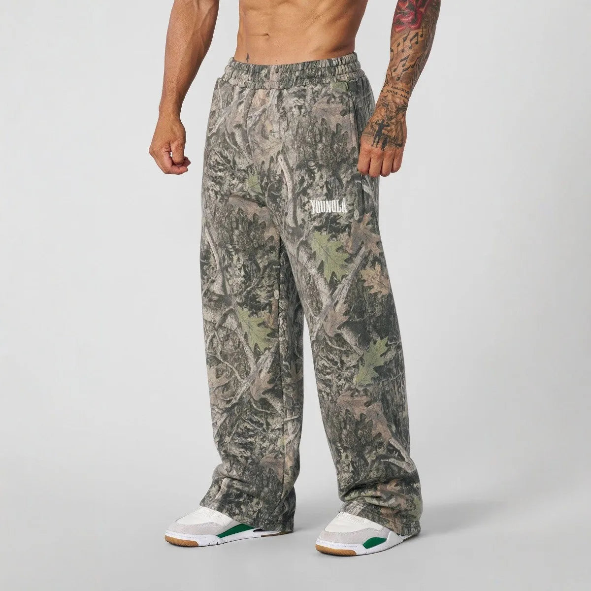 Men's Camouflage Print Loose Fit Wide Leg Pants