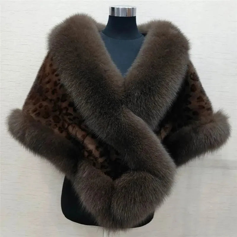 Women's Faux Fur Shawl Jacket - Thick, Warm, and Stylish Faux Fur Wrap