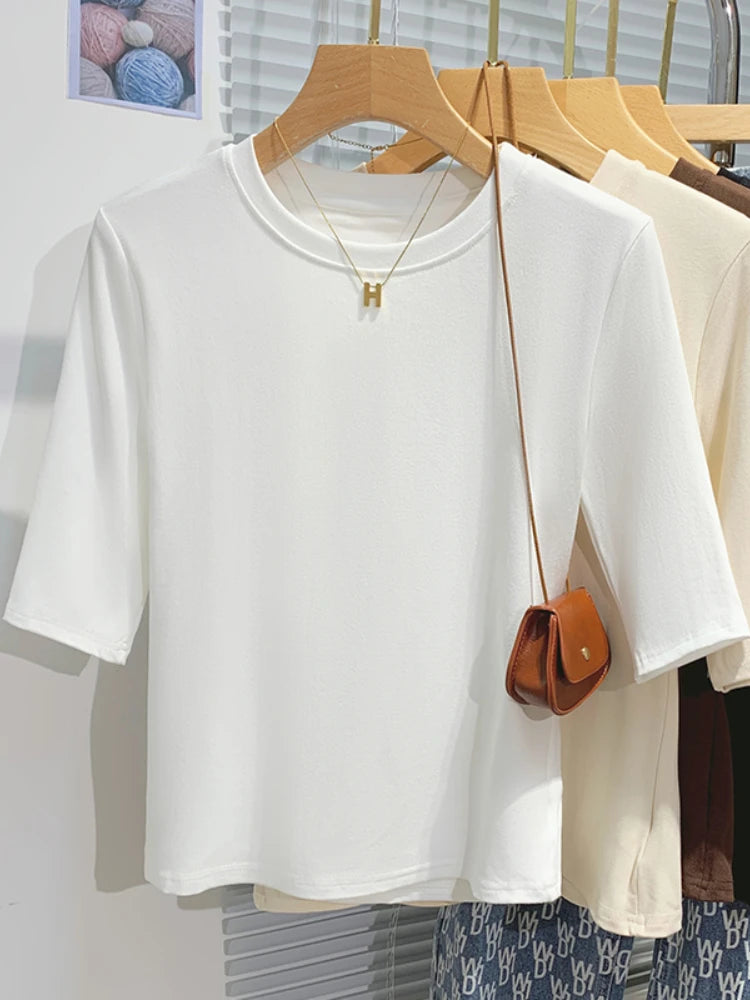 Women's Cotton Crew Neck T-Shirt – Soft & Comfortable Casual Tee