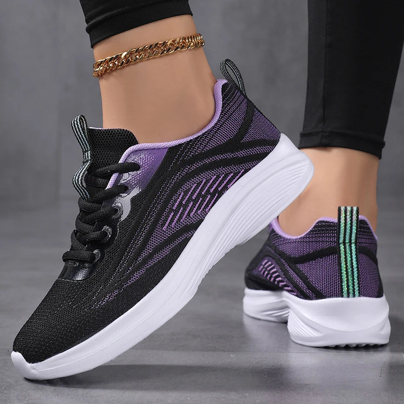Women's Comfortable Lace-Up Sneakers - Stylish & Supportive Athletic Shoes for Women
