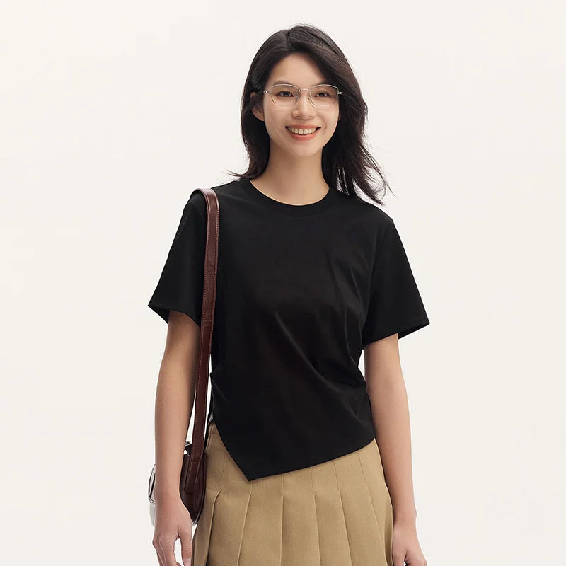 Slim Cotton T-Shirt for Women by Semir - Short Sleeve Stylish Tee