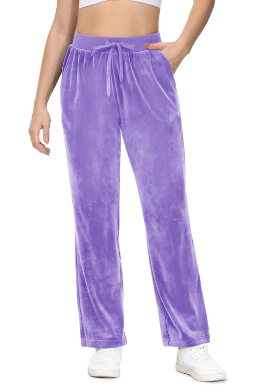 Women's Fleece Jogger Sweatpants with Drawstring and Elastic Waist