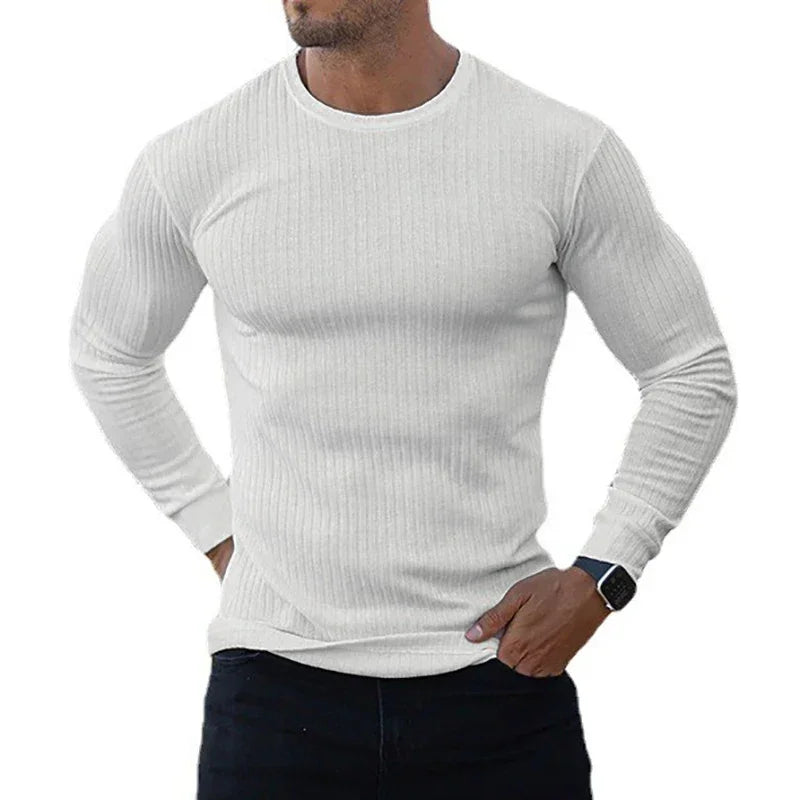 Slim Fit Men's Ribbed Knit Casual Sweater