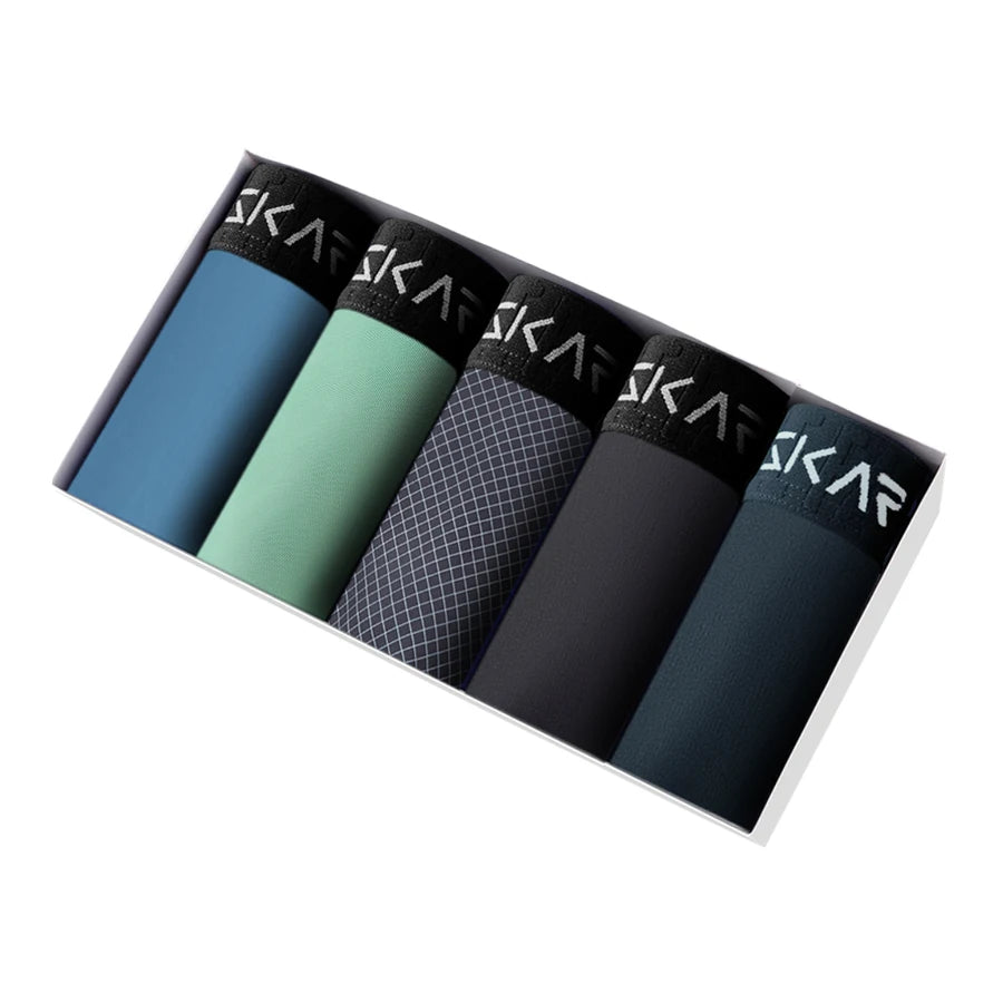 5-Pack Men's Stretch Boxer Briefs – Comfortable, Slim Fit Underwear for Men