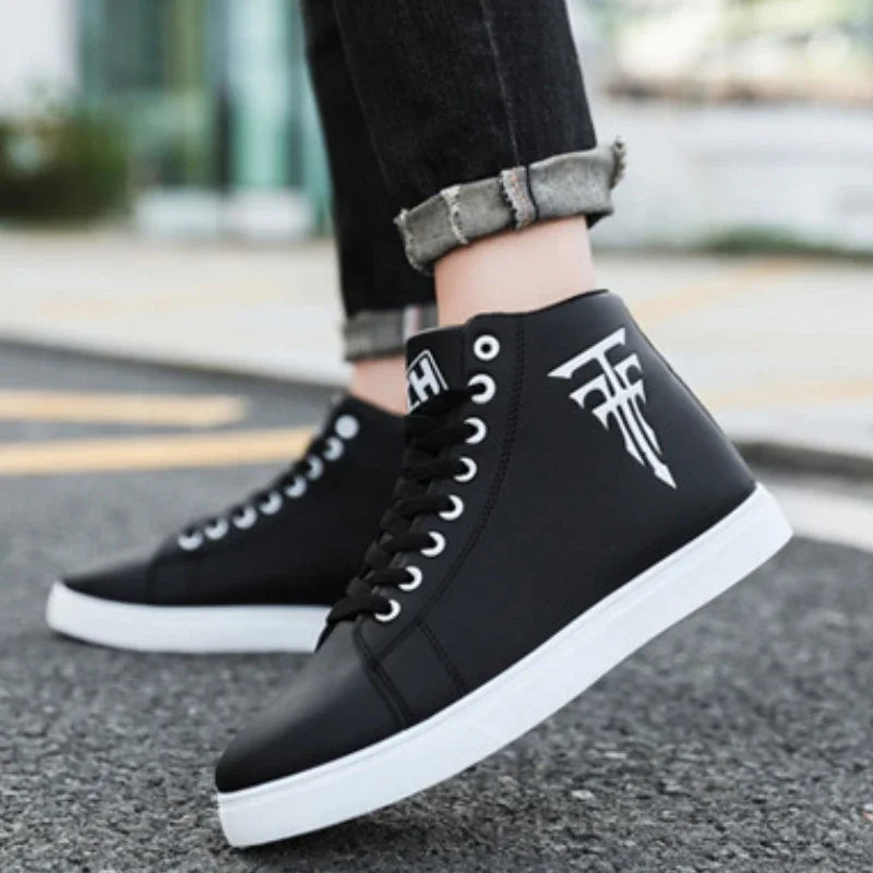 Men's High Top Vulcanized Lace Up Sneakers