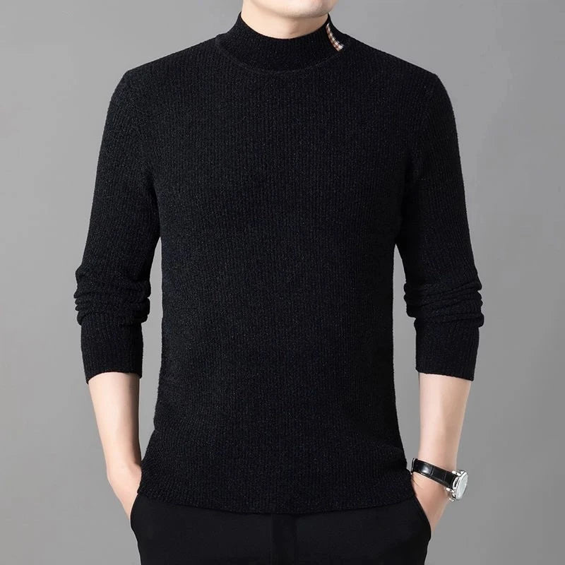 Men's Ferret Velvet Stretch Half Turtleneck Sweater