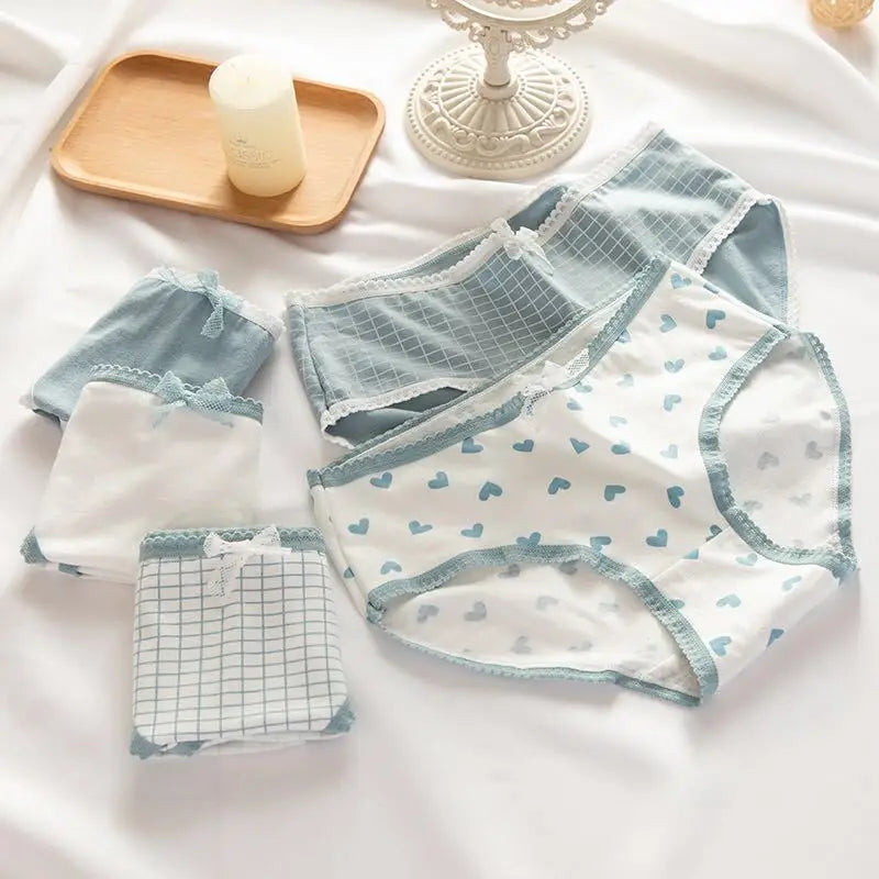 10Pcs Women's Cotton Panties – Comfortable Cartoon Print Underwear Set
