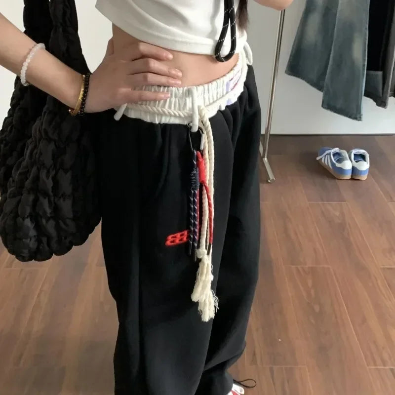 Women's Loose Straight Cotton Sweatpants - Various Colors
