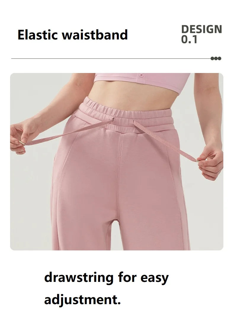 Women's Loose Fit Wide Leg Sweatpants with Drawstring