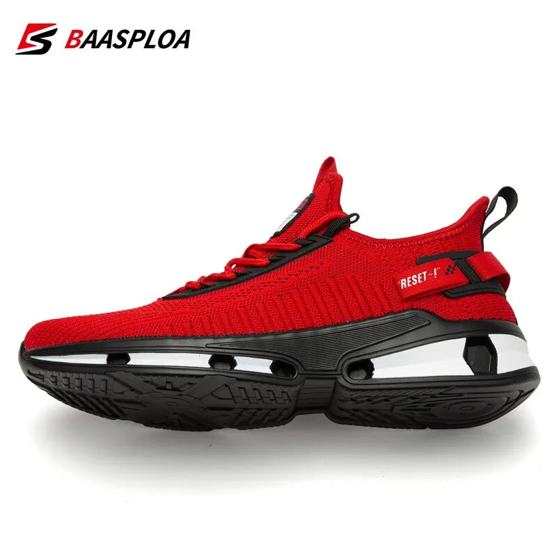 Baasploa Men's Sneakers - Breathable, Anti-Slip, Shock-Absorbing Athletic Shoes