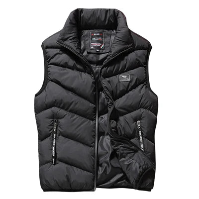Men's Padded Vest Jacket with Zipper Pockets - Lightweight & Warm