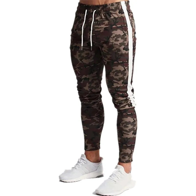 Men's Slim Fit Camo Joggers with Drawstring Waist – Stylish & Comfortable Activewear