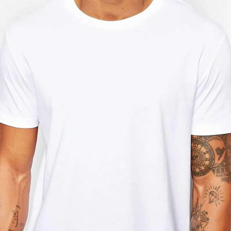Men's Long Cotton T-Shirt - Comfortable & Stylish Fit for Everyday Wear