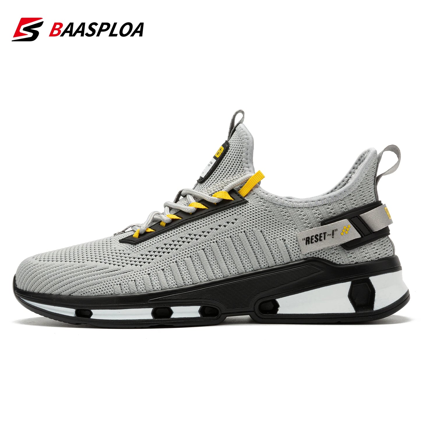 Baasploa Men's Sneakers - Breathable, Anti-Slip, Shock-Absorbing Athletic Shoes