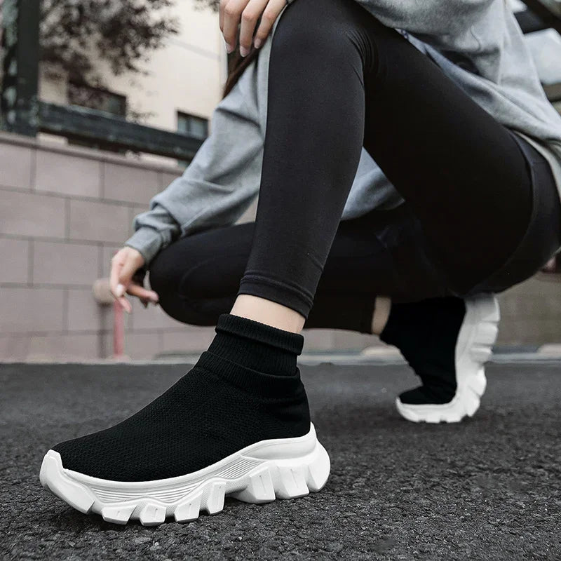 Women's Light Ankle Sock Boots – With Non-Slip Thick Soles - Various Colors