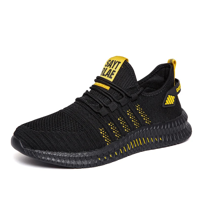Men’s Breathable Mesh Casual Sneakers – Lightweight Lace-up Athletic Shoes