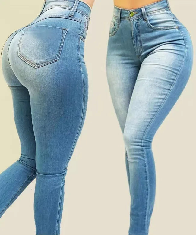 Slim Fit High Waist Denim Jeans for Women - Botvotee Skinny Skinny Jeans for Women