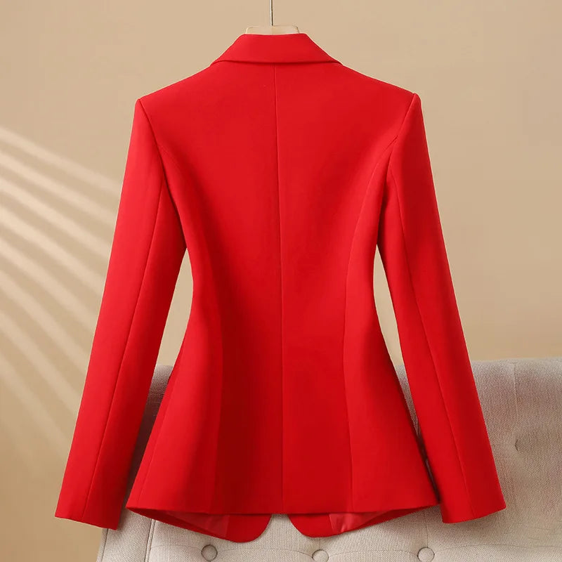 Women's Casual Slim Blazer with Single Button