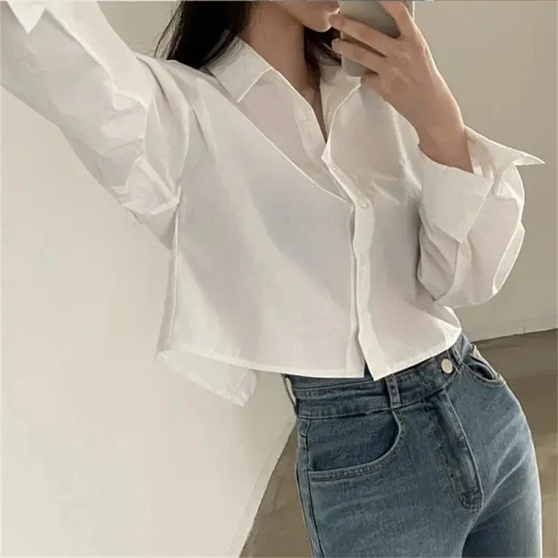 Women’s Long Sleeve Button-Up Split Shirt