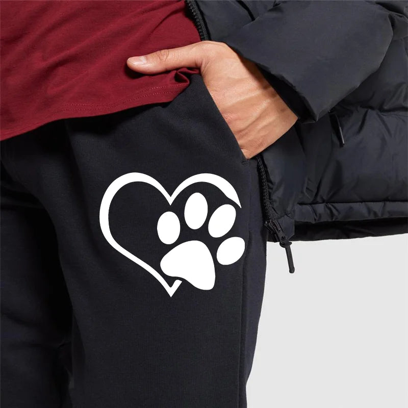Women's Cat Paw Print Drawstring Sweatpants/Joggers
