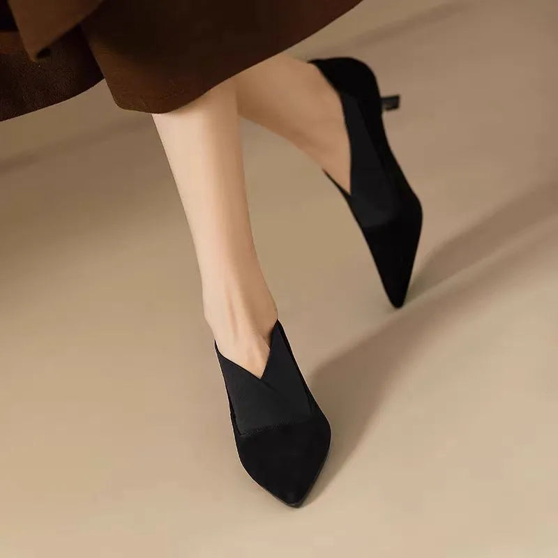 Elegant Suede Pointed Toe High Heels for Women