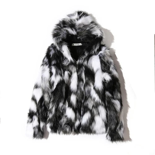Men's Premium Thick Faux Fur Hooded Jacket