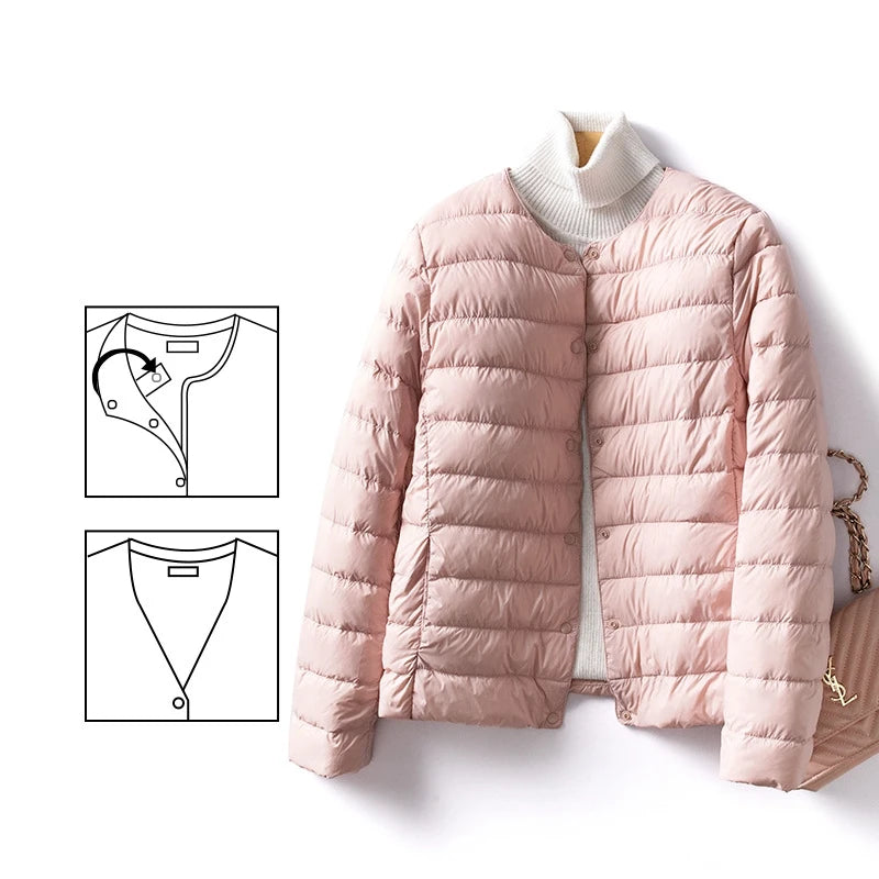 Women's Duck Down Puffer Jacket - Warm Liner Winter Coat for Women