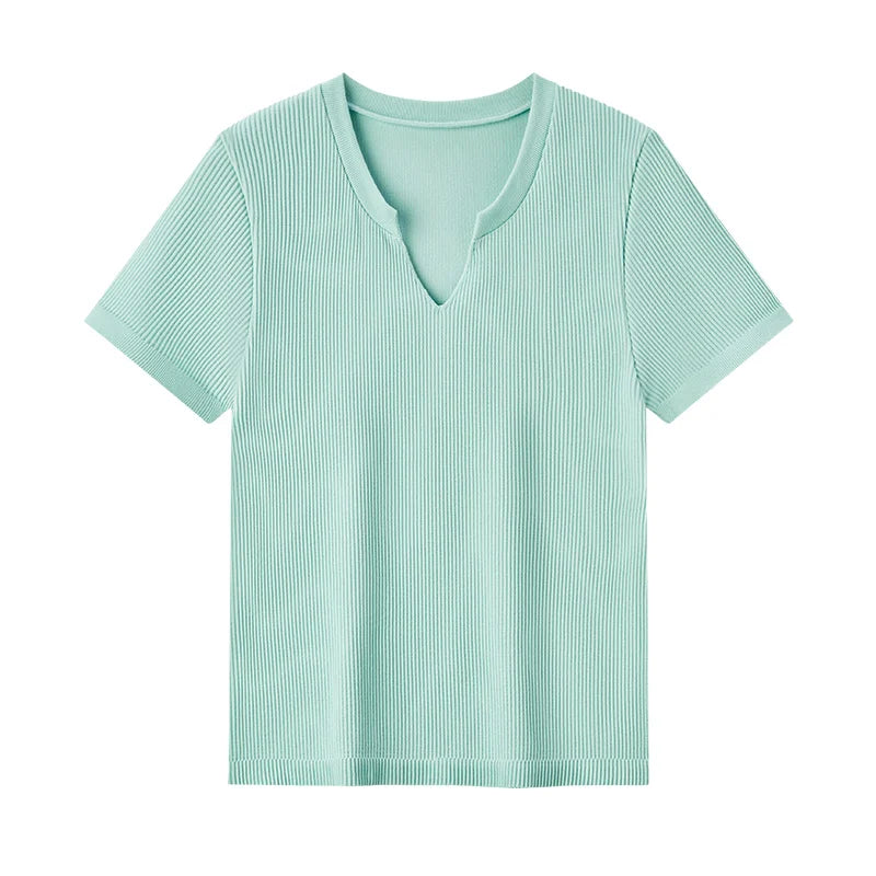 Semir Women's Slim Fit V-Neck Top - Soft, Comfortable, and Versatile Wear