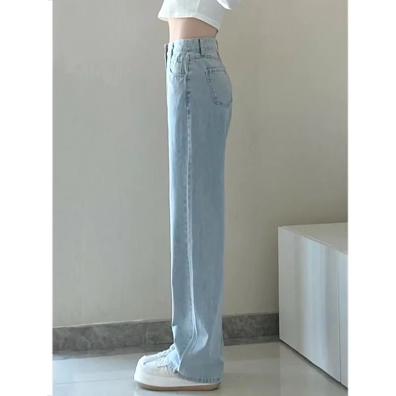 Vintage Women's Denim Jeans - Straight Leg, Loose Fit Wide Leg Casual Trousers