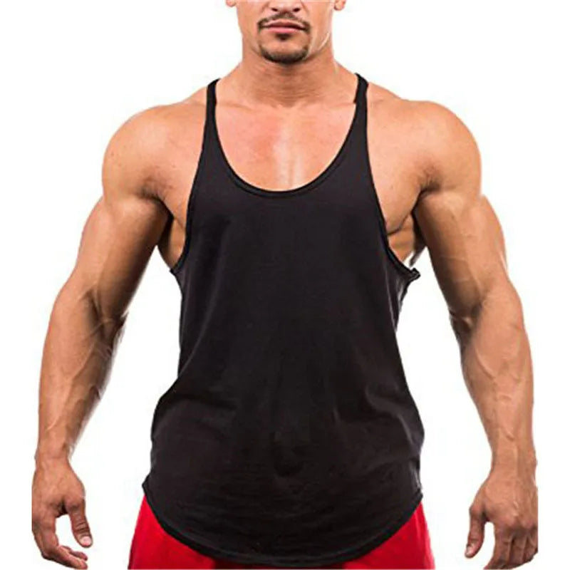 Men's Plain Color Thin Stringer Tank Top - Lightweight Sleeveless Gym Wear