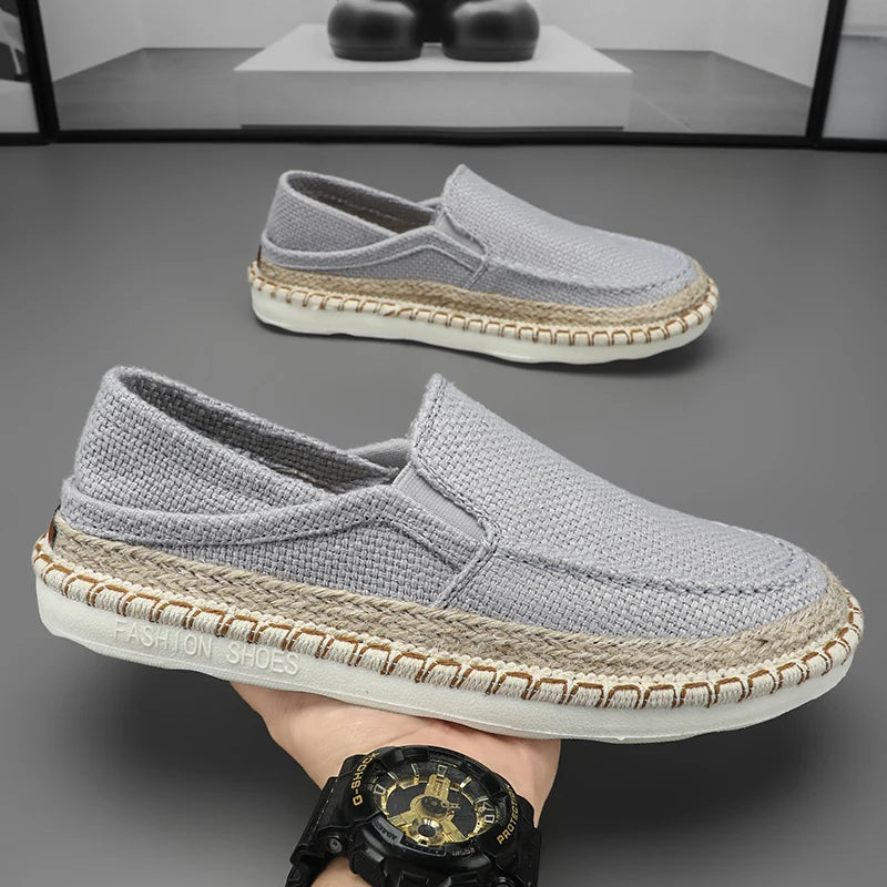 Men's Slip-On Cloth Loafers – Comfortable Flat Casual Shoes for Men