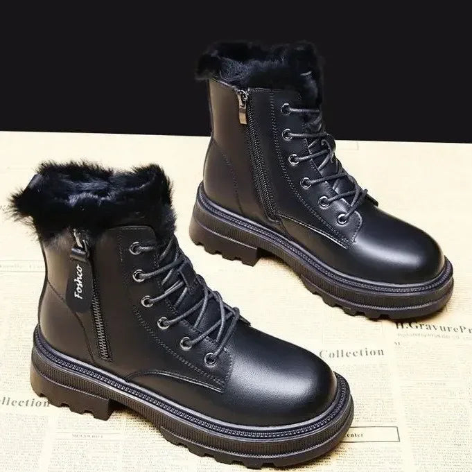 Women's Plush Warm Medium Boots – Insulated, Cozy, Thickened Winter Footwear