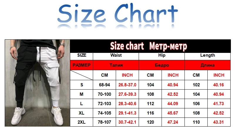 Men's Dual Color Cargo Sweatpants - Comfortable Joggers with Multiple Pockets & Stylish Design