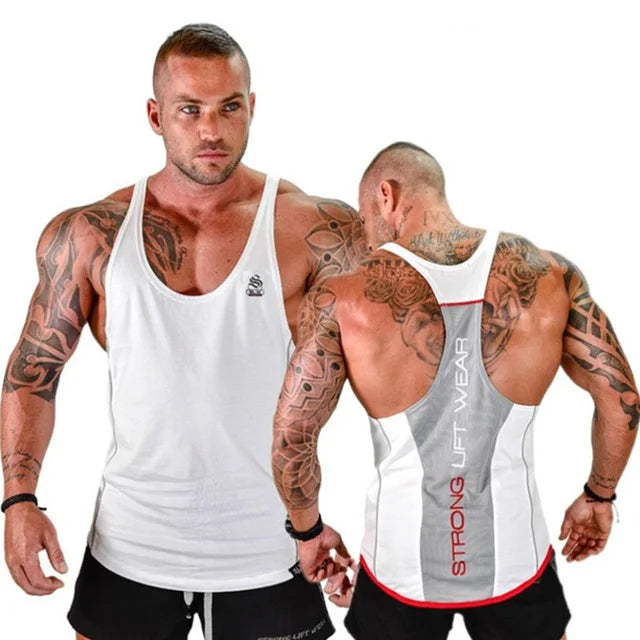 Men's Sleeveless Cotton Gym Tank Top - Various Colors