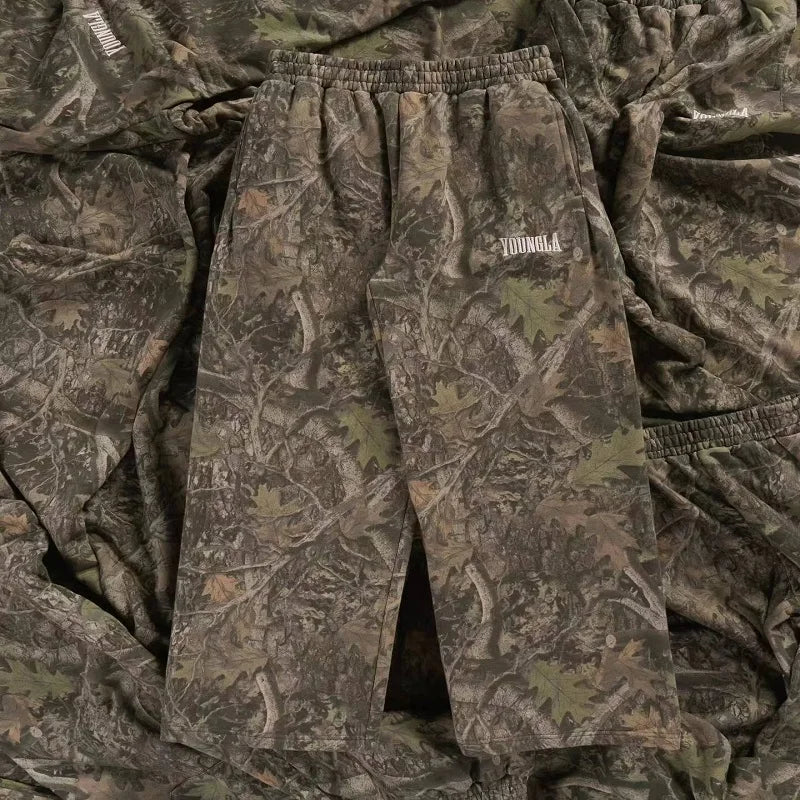 Men's Camouflage Print Loose Fit Wide Leg Pants