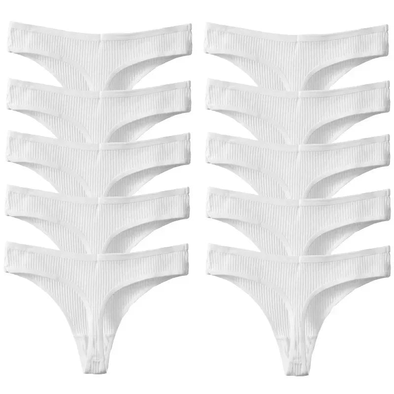 10Pack Women's Cotton Thongs - Comfortable Fit Thong's