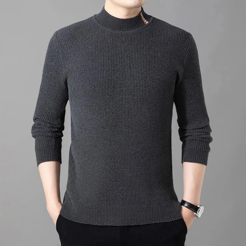 Men's Ferret Velvet Stretch Half Turtleneck Sweater