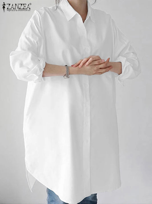 Zanzea Elegant Long Sleeve Blouse with Flare Sleeves