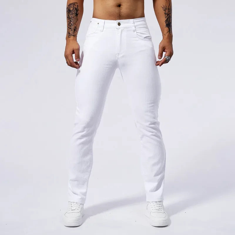 Men's Slim Fit Stretch Denim Jeans – Casual Straight-Leg Slim Fit