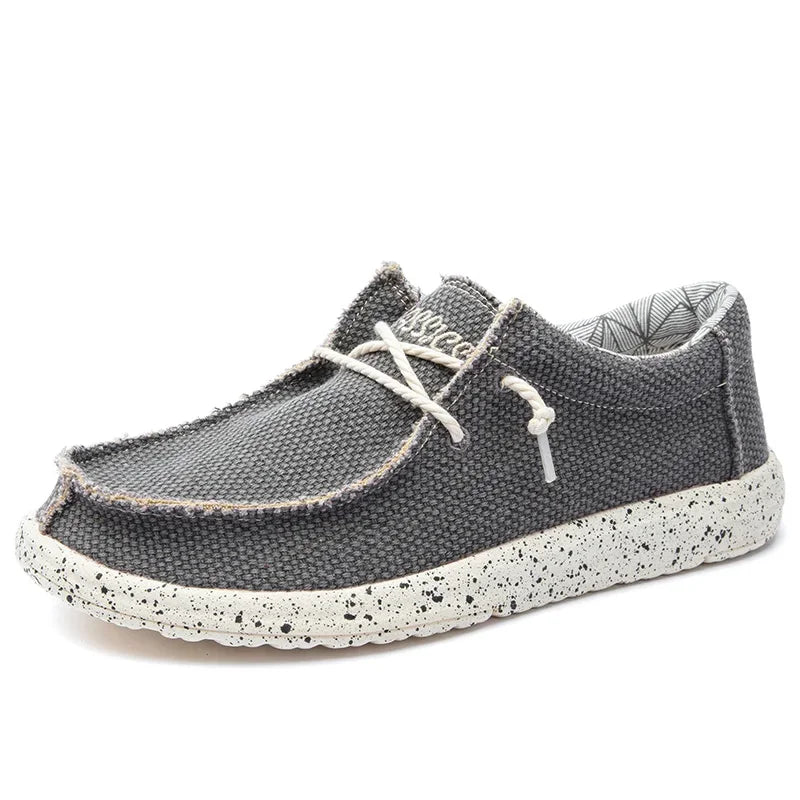 Men's Canvas Denim-Style Sneakers - Breathable Vulcanized Casual Shoes for Men