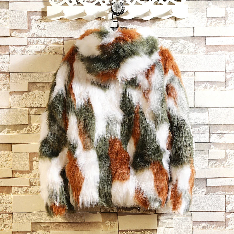 Men's Premium Thick Faux Fur Hooded Jacket