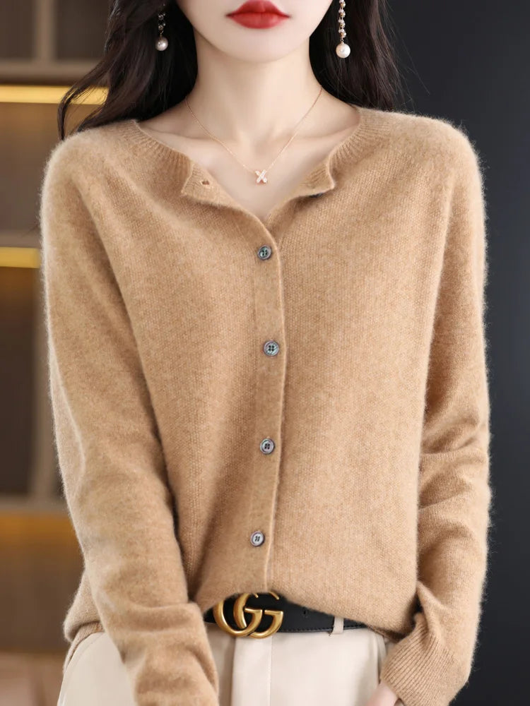 Women's Long Sleeve Merino Wool Cardigan