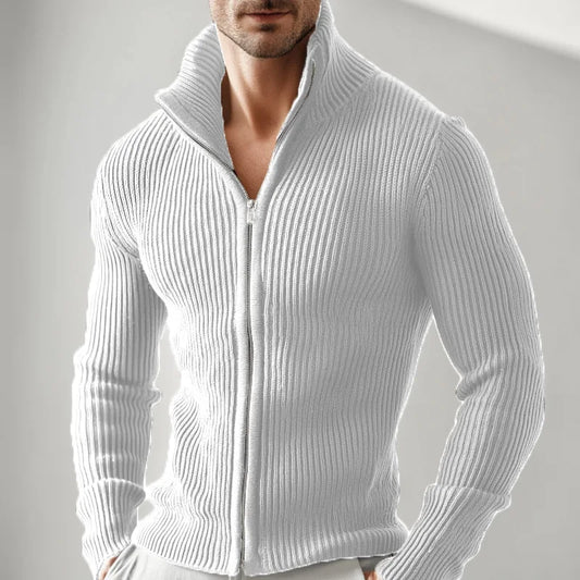 Men's Slim Fit Zipper Stand Collar Jacket